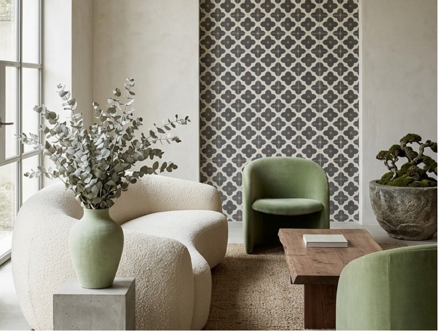 Apopka 20×20 · Salón — interior español con cerámica de 20×20