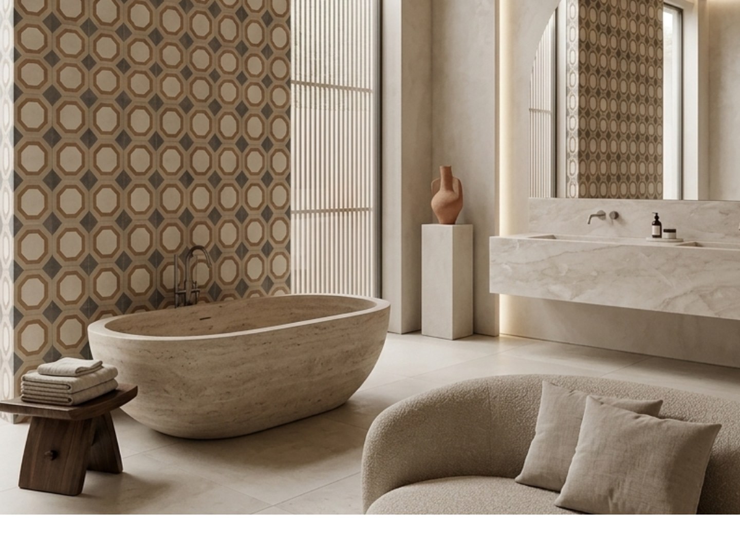 Ocala 20×20 · Baño — interior español con cerámica de 20×20
