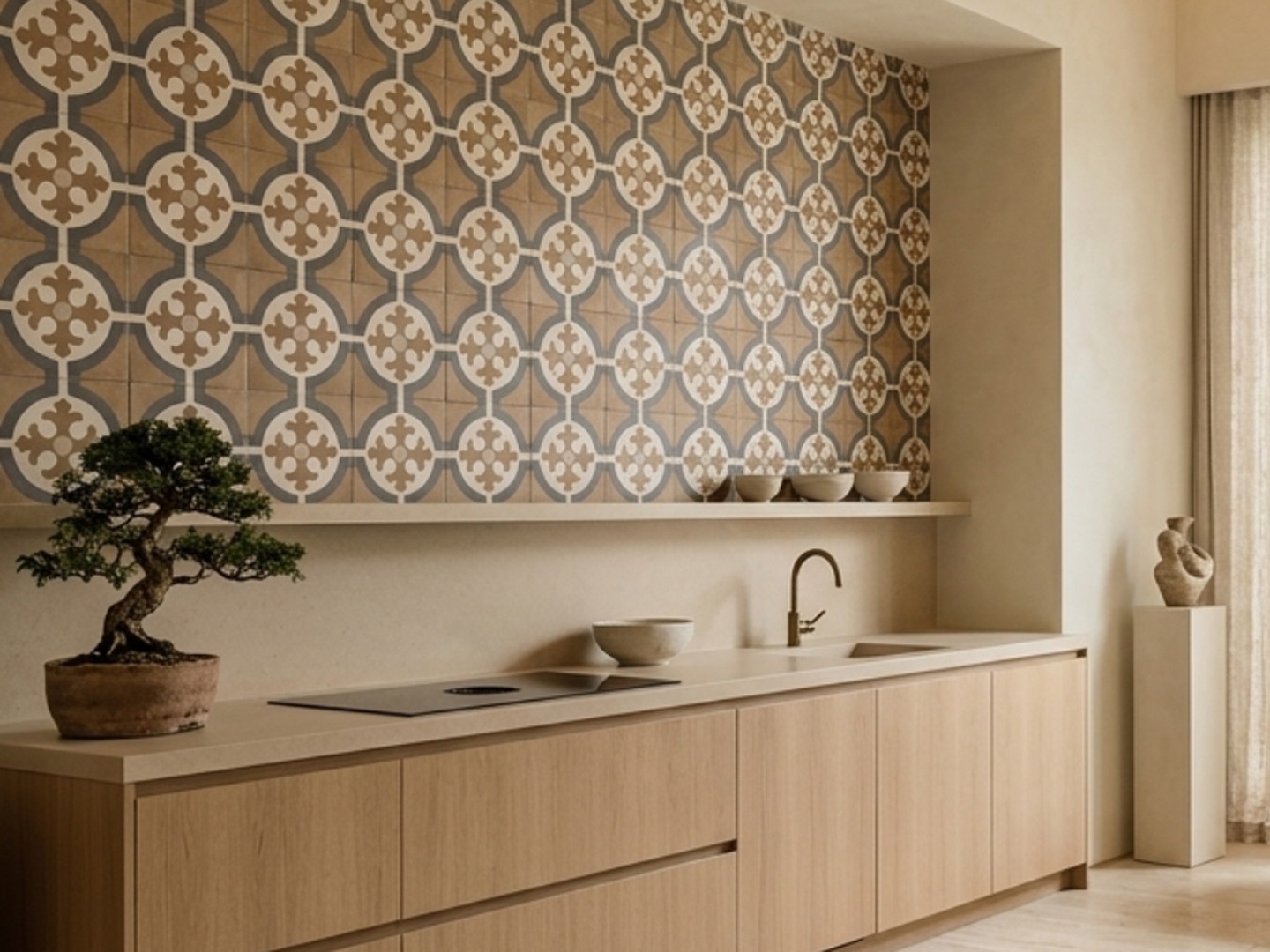 Daytona 20×20 · Cocina — interior español con cerámica de 20×20
