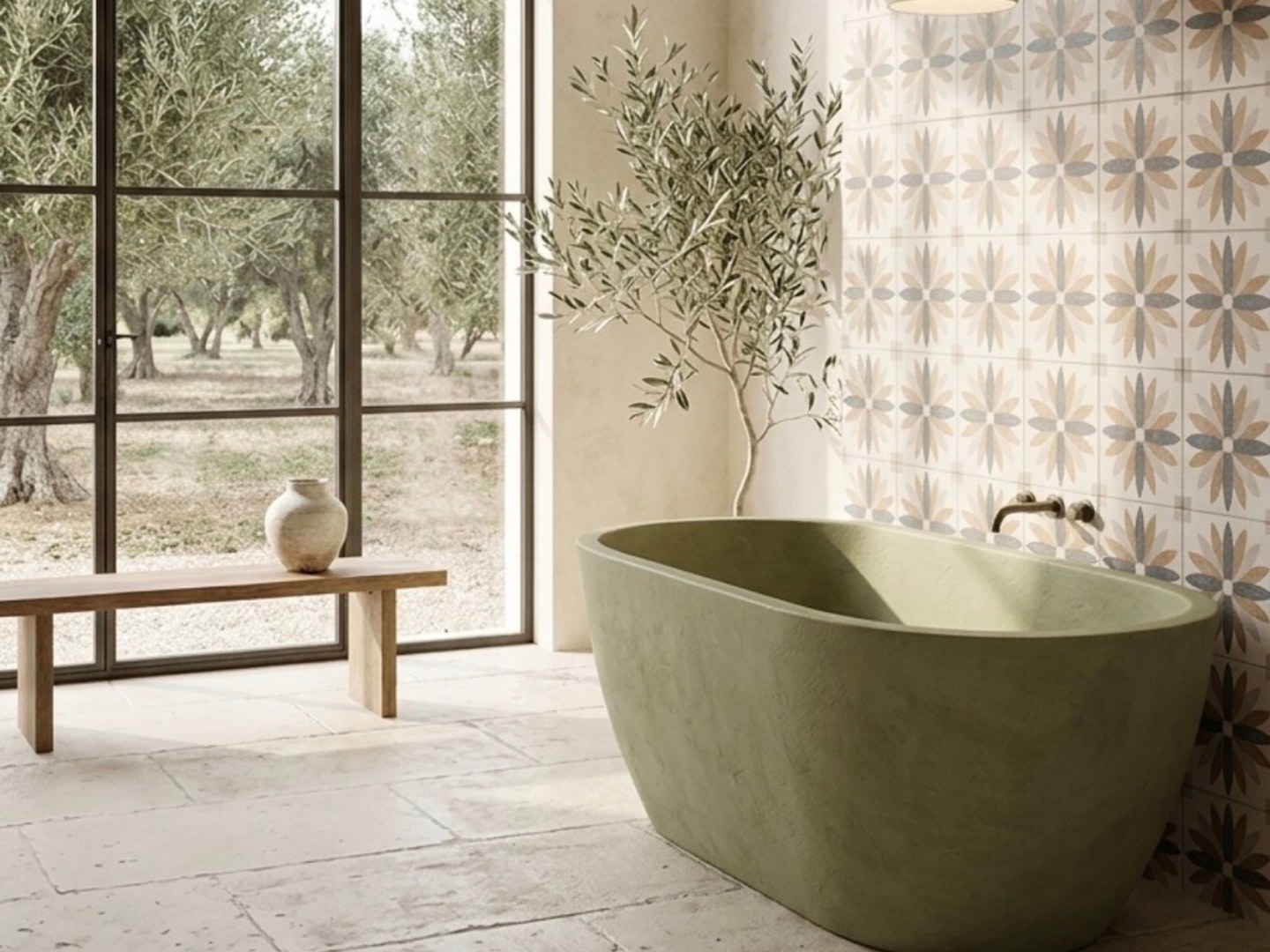 Labelle 20×20 · Baño — interior español con cerámica de 20×20